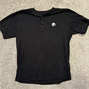 Taco‎ Bell Henley TShirt Mens Medium Black Employee Work Graphic Logo